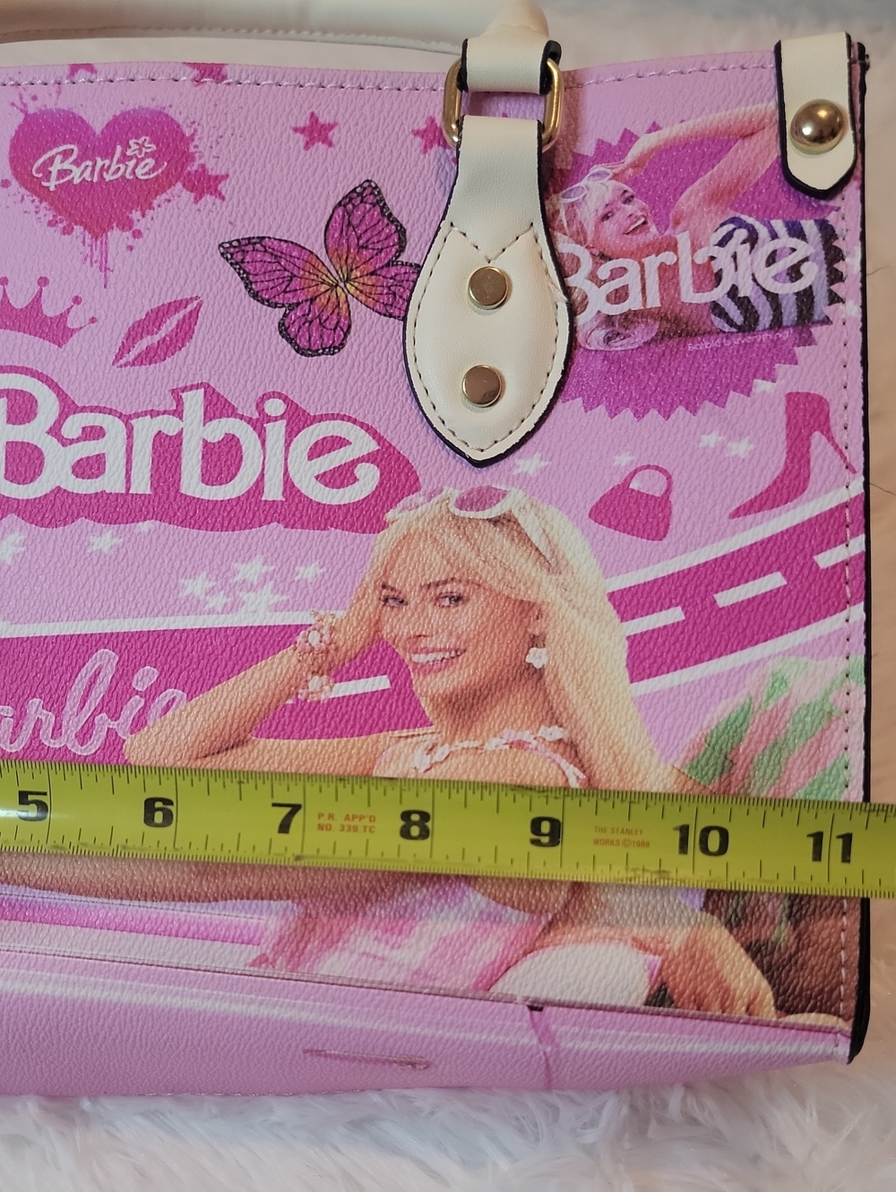 Barbie Movie Pink Graphic Purse with Cream Handles. - Picture 6 of 9